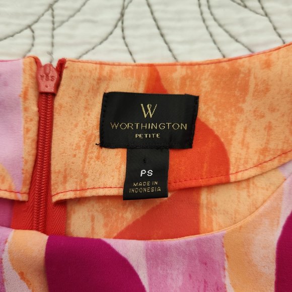 [PS] Colourful Short Sleeve Worthington Petite Blouse - Picture 3 of 11